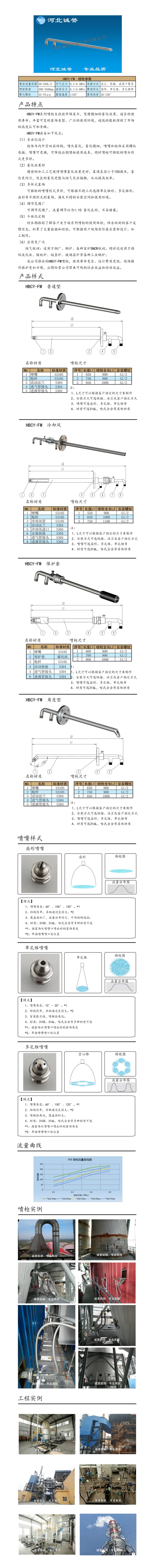 為您提供HBCY-FM-脫硝噴槍保護(hù)套、噴槍參數(shù)、材質(zhì)尺寸介紹，流量分布圖、扇形空心錐俯視圖介紹，以及霧化視頻介紹，更多詳細(xì)內(nèi)容盡在河北誠(chéng)譽(yù)！